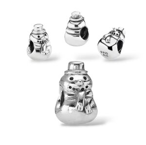 Pandora Sterling Silver Winter Snowman Christmas Frosty Bead 790374 Retired